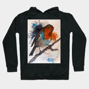 Robin Redbreast Watercolour Hoodie